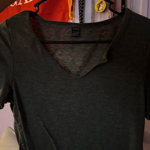 Gray v neck shirt
